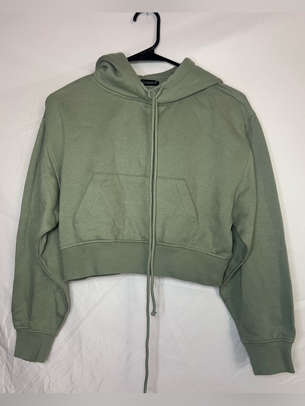 Zara Cropped Sage Green Hoodie